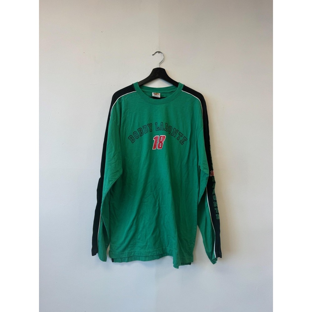 Bobby Labonte Shirt Mens XL Green Long Sleeve NASCAR Racing 18‎ Graphic Tee